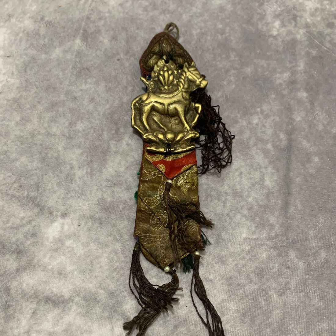 A FINE TIBETAN BUDDHISM PENDANT: 20th Century; Long: 2.3 inch;Width: 7.7 inch;