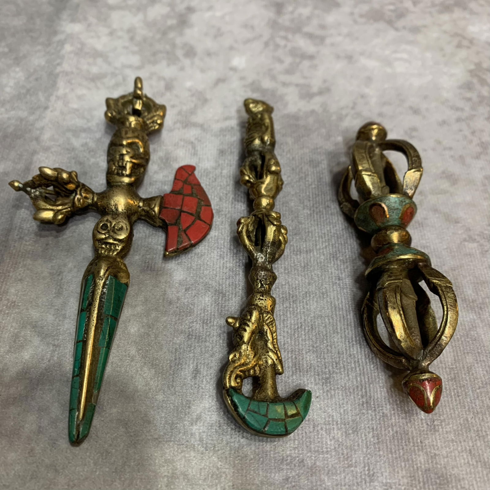 SET OF TIBETAN BUDDHISM INSTRUMENTS PHURBA (1 of 4)