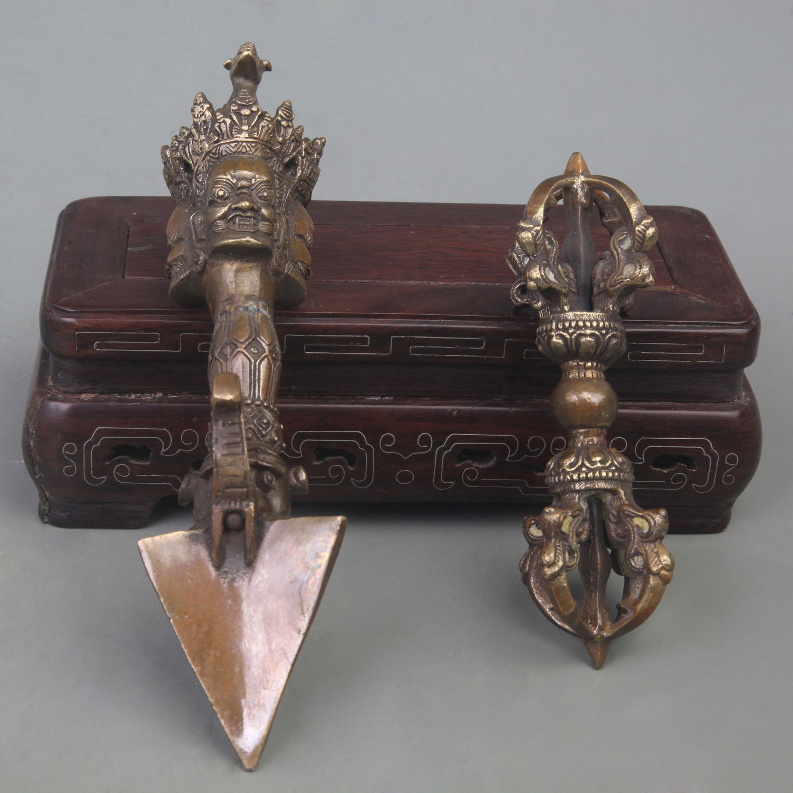 GROUP OF TIBETAN BUDDHISM INSTRUMENTS PHURBA (1 of 5)