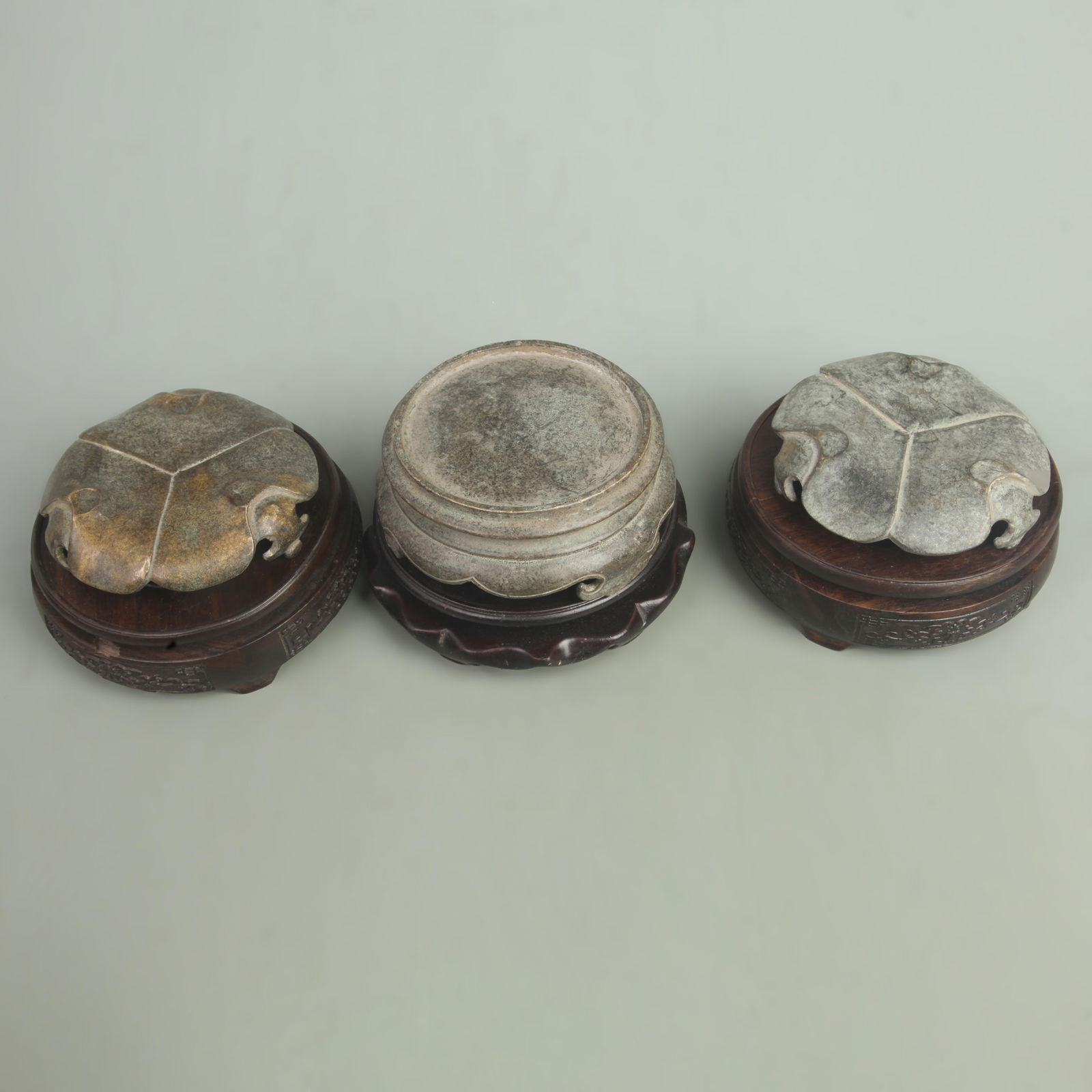 GROUP OF THREE BRONZE BASE (1 of 8)