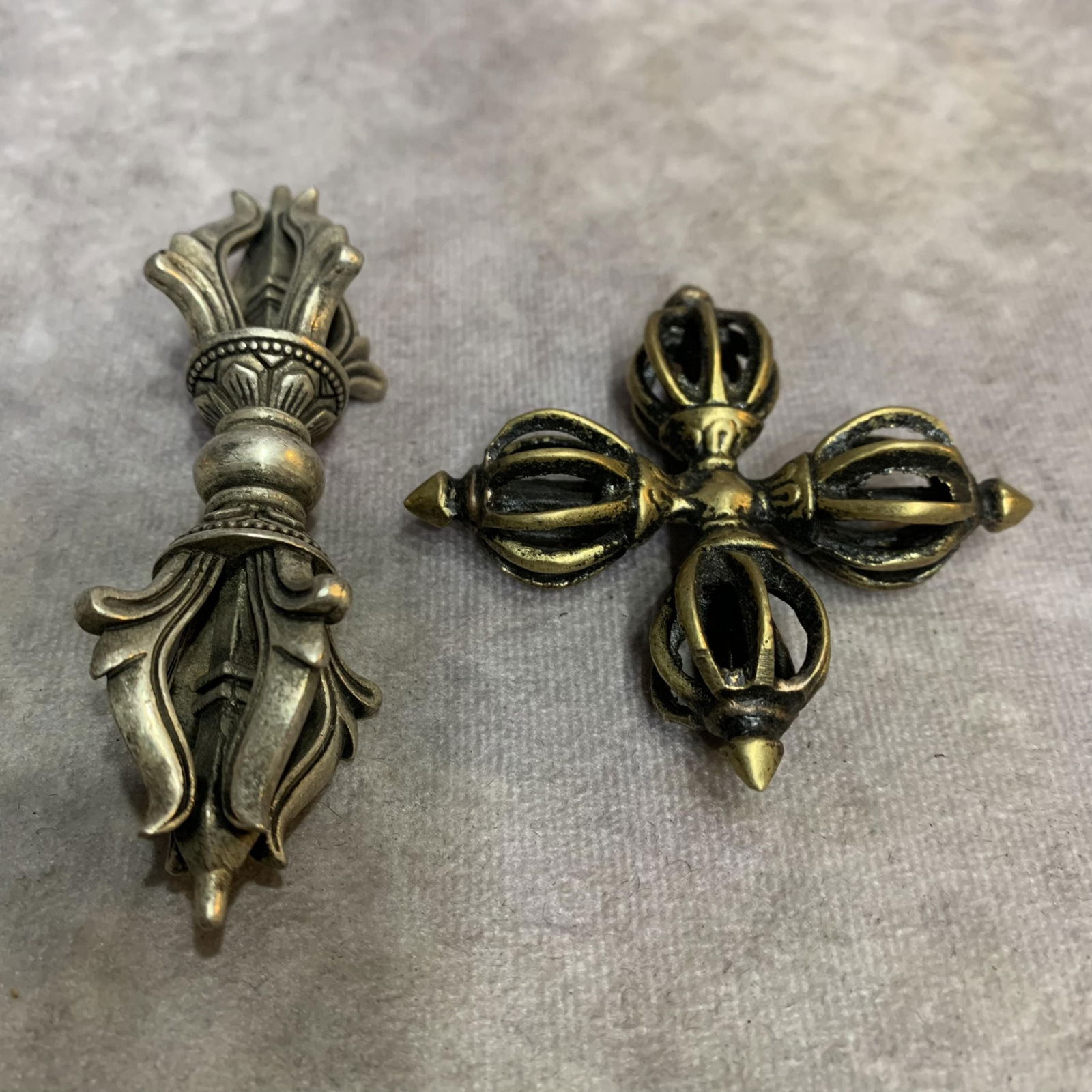 GROUP OF TIBETAN BUDDHIST RITUAL INSTRUMENTS (1 of 3)