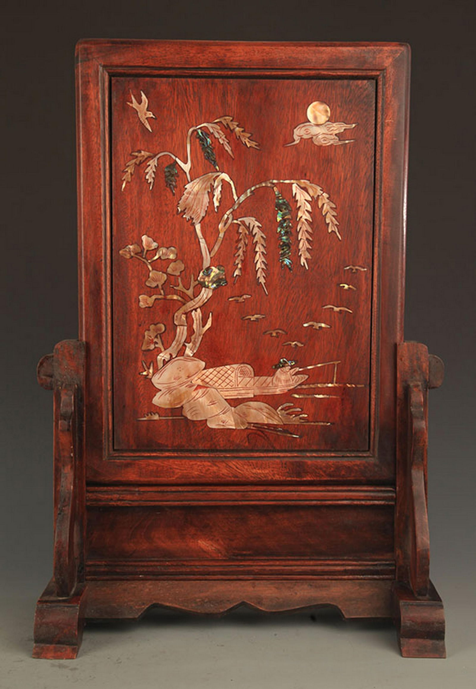 EMBEDDED WITH SHELL, WOOD TABLE SCREEN (1 of 5)