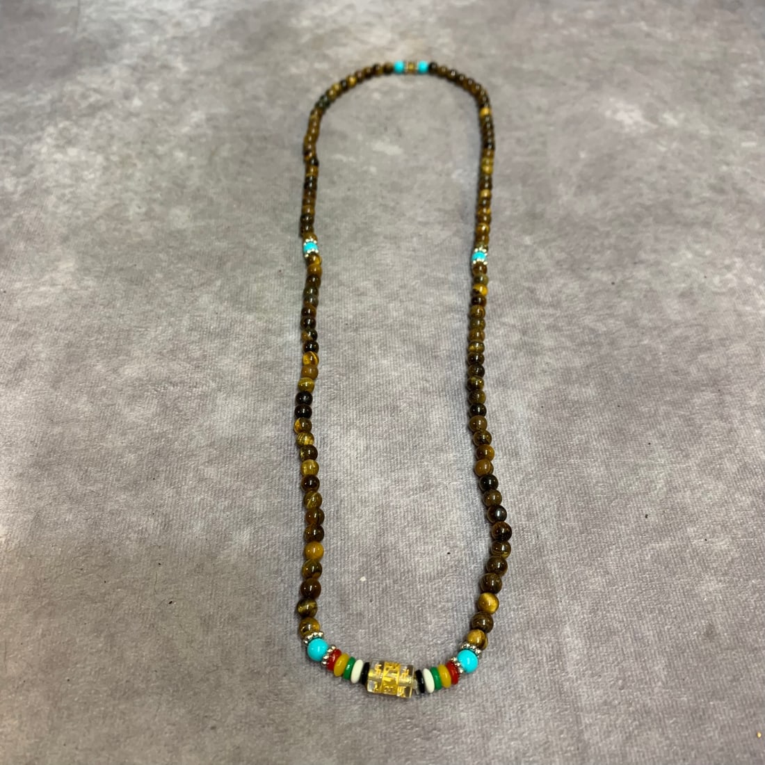 A FINE TIBETAN STYLE NECKLACE: Modern, Long: 14.0 inch