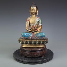 A FINE TIBETAN BUDDHISM BHAISAJYAGURU BUDDHA