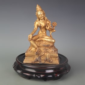 A FINE GILT BRONZE BUDDHA STATUE