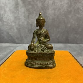 A FINE SMALL BRONZE MAITREYA BUDDHA STATUE