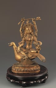 A FINE TIBETAN BUDDHISM COPPER GREAT BRAHMA STATUE