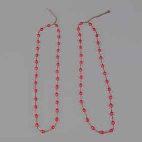 GROUP OF TWO RED CORAL NECKLACE