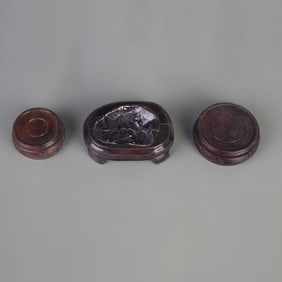 SET OF THREE WOODEN STANDS