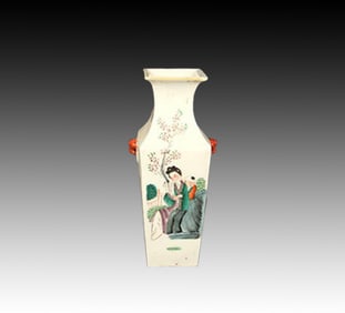 ENAMEL COLOR BOY PAINTED PORCELAIN JAR