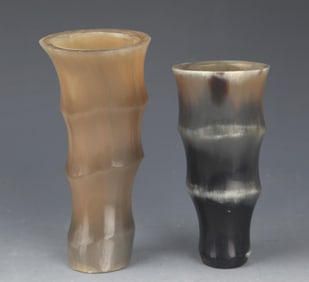 BAMBOO SHAPED HORN MADE FLOWER JAR
