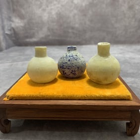 GROUP OF THREE SMALL GLASS BOTTLE