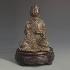 TIBETAN BUDDHISM BRONZE YELLOW WEALTH DEITY STATUE