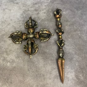 GROUP OF TIBETAN BUDDHISM RITUAL INSTRUMENTS