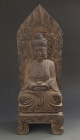 RARE STONE BUDDHA IN FIGURE OF PHARMACIST BUDDHA
