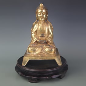 A FINE GILT BRONZE BUDDHA STATUE