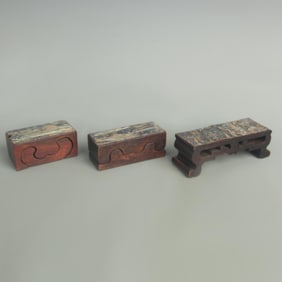 SET OF WOODEN CARVED BASE