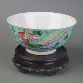 A FINE FAMILLE-ROSE FLOWER PATTERN PORCELAIN BOWL