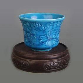 A SMALL BLUE GLAZE SMALL BOWL