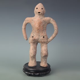 A FINE COPY OF QI JIA CULTURE HUMAN POTTERY FIGURE