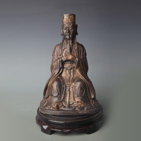 A FINE BRONZE GOD OF WEALTH STATUE