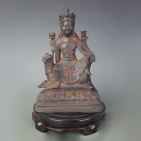 A FINE CAST IRON BUDDHA STATUE