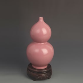 CARMINE GLAZE GOURD VASE