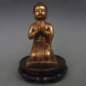 A FINE BRONZE TATHAGATA BUDDHA STATUE