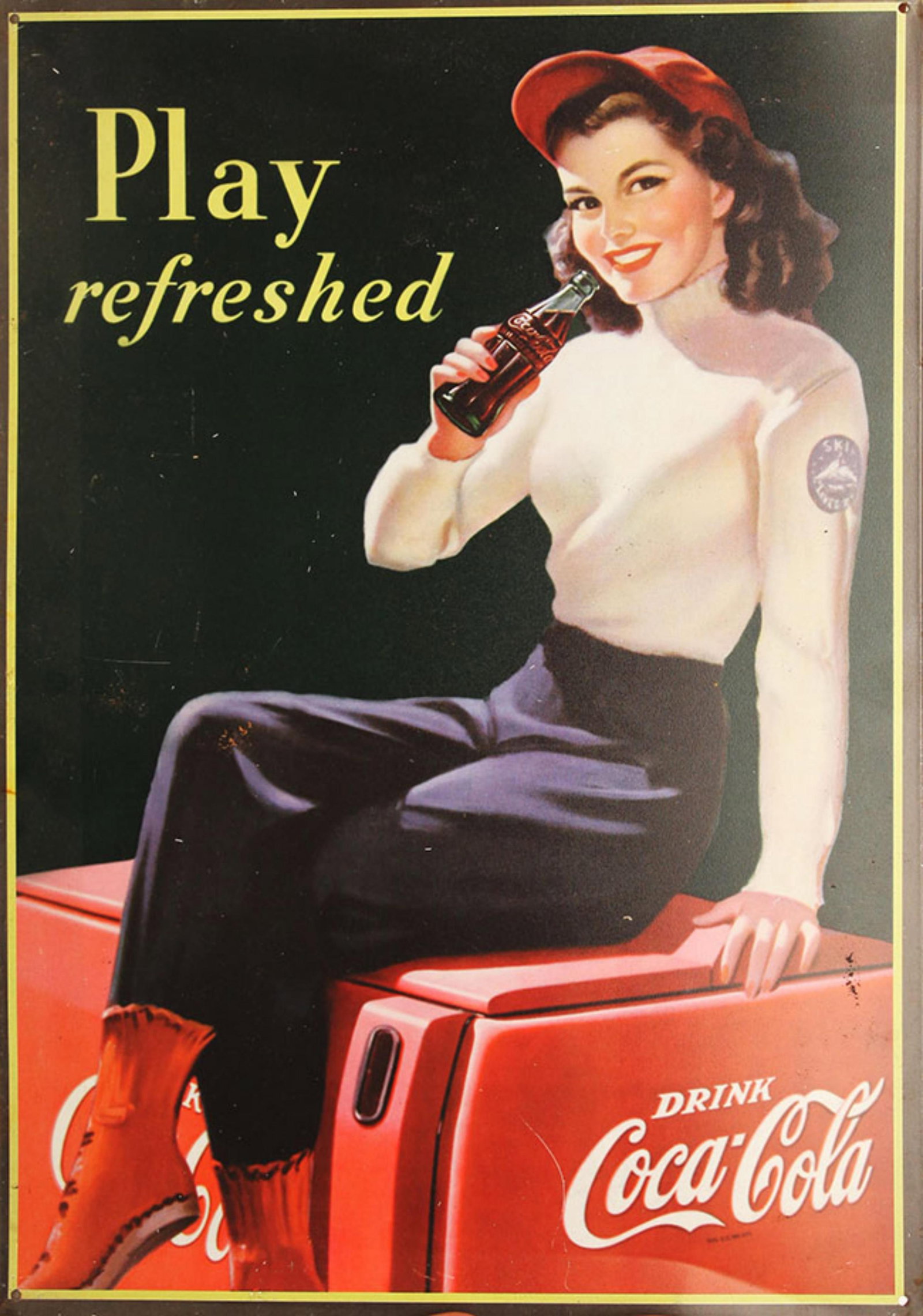 COCA COLA VINTAGE STEEL PLATE ADS: High: 16.5 inch; Width: 11.5 inch;