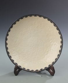 RARE QING YAO FLOWER CARVING PORCELAIN PLATE