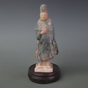 TRI-COLOR CLAY FIGURINE