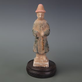 TRI-COLOR CLAY FIGURINE
