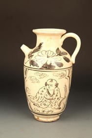 A "CI ZHOU YAO" CHILDREN CARVING  WATER BOTTLE