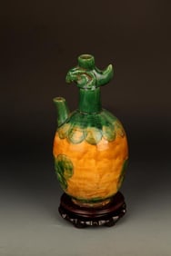 A PHOENIX HEAD CARVING "SAN CAI" PORCELAIN WATER JAR