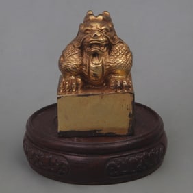A FINE LION PATTERN BRONZE SEAL