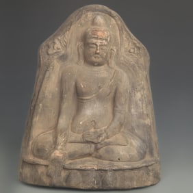 CLAY BRICK CARVING OF SHAKYAMUNI BUDDHA STATUE