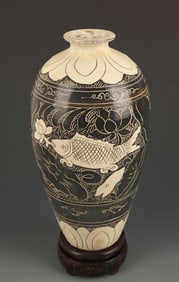 A CI ZHOU KILN PORCELAIN BEI BOTTLE
