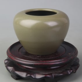 A FINE TEA DUST GLAZED PORCELAIN WATER BOWL