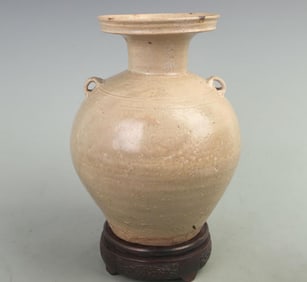 PRIMITIVE PORCELAIN DOUBLE-HANDLED JUG