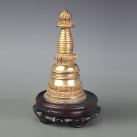 GILT BRONZE SARIRA BUDDHA PAGODA