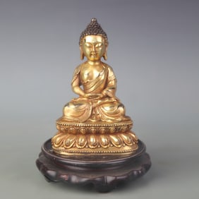 GILT BRONZE BUDDHA STATUE