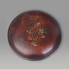ROSEWOOD INLAID MOTHER-OF-PEARL SEAL MUD BOX