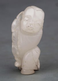 A FINE WHITE JADE IN FIGURE OF BOY