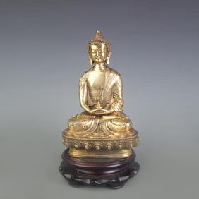 A FINE BRONZE AMITABHA BUDDHA SEATED STATUE