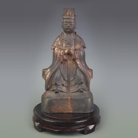 A FINE BRONZE CIVIL OFFICIAL STATUE