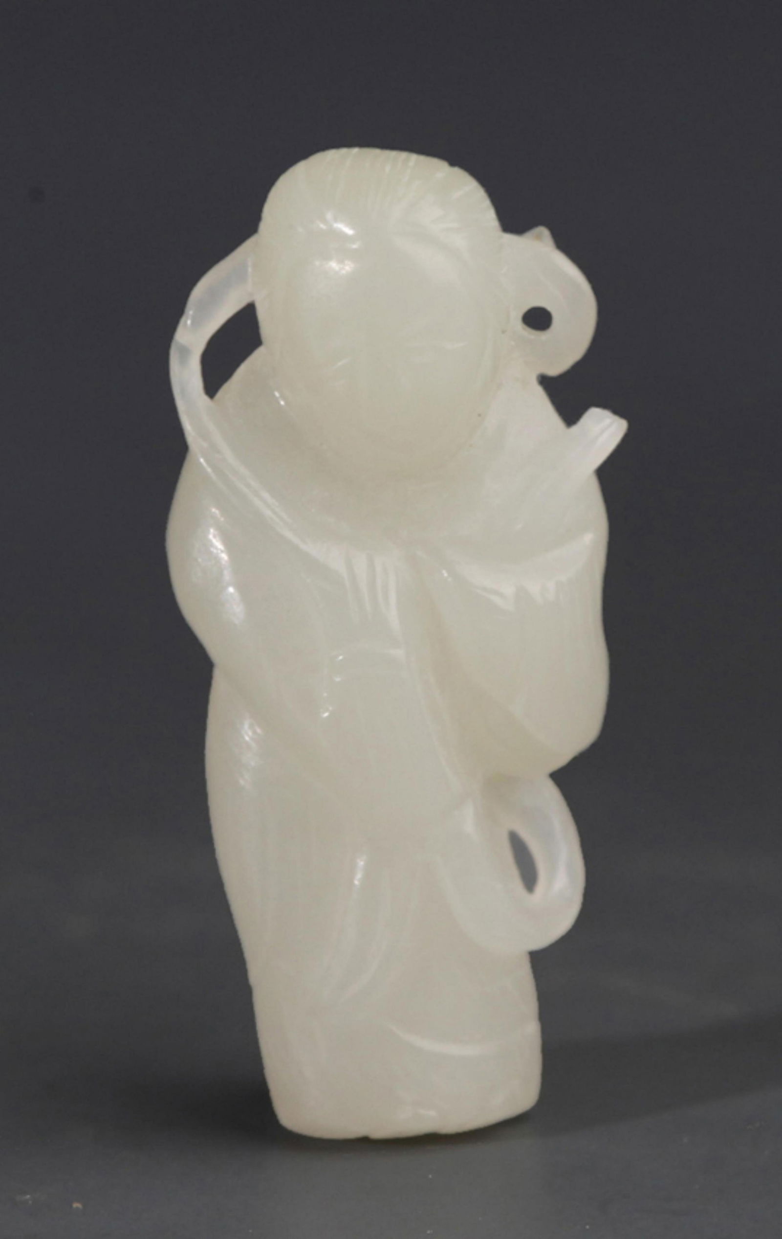 A FINE GIRL CARVING JADE PENDANT (1 of 3)