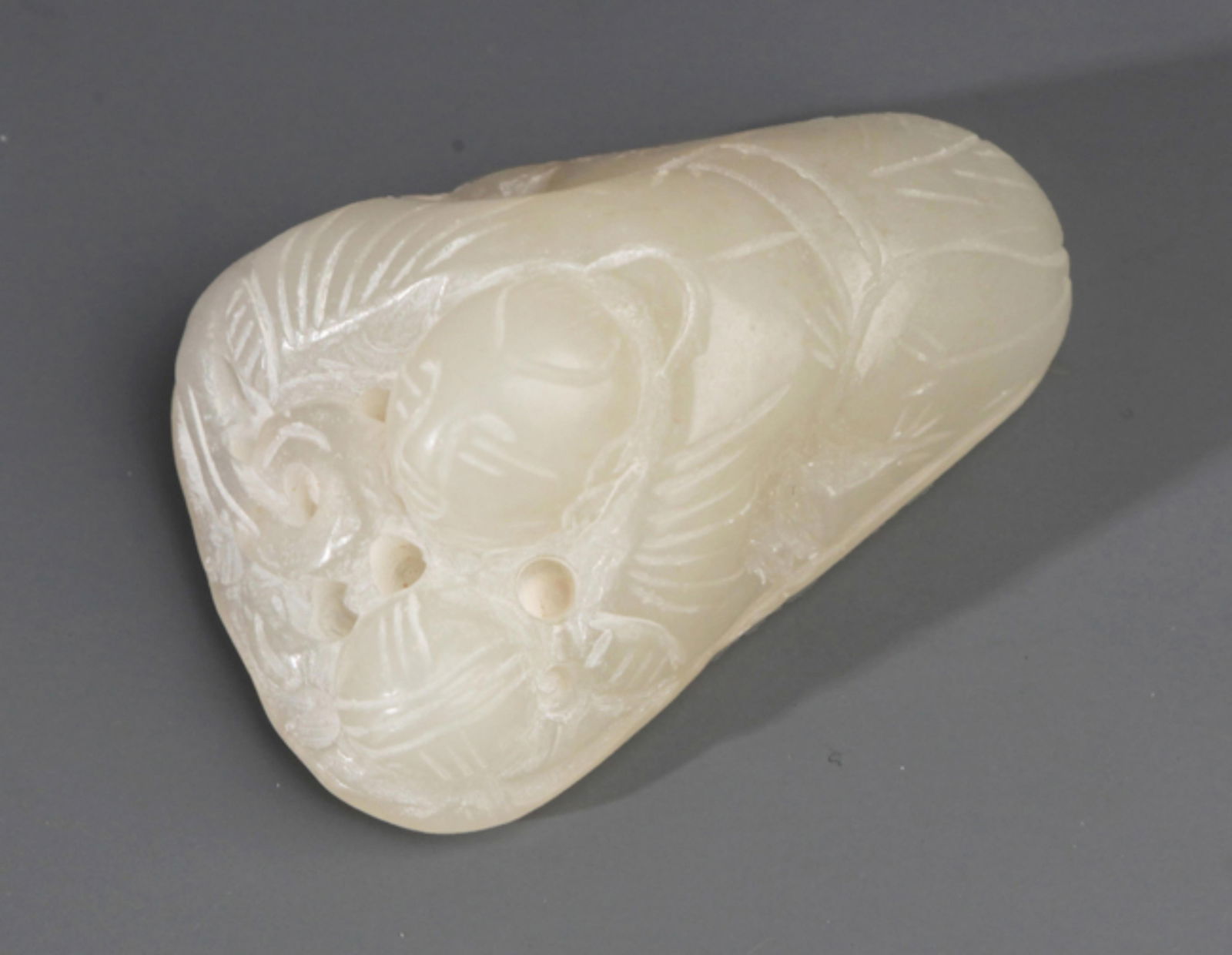 A FINE BOY WITH LOTUS CARVING JADE PENDANT (1 of 4)