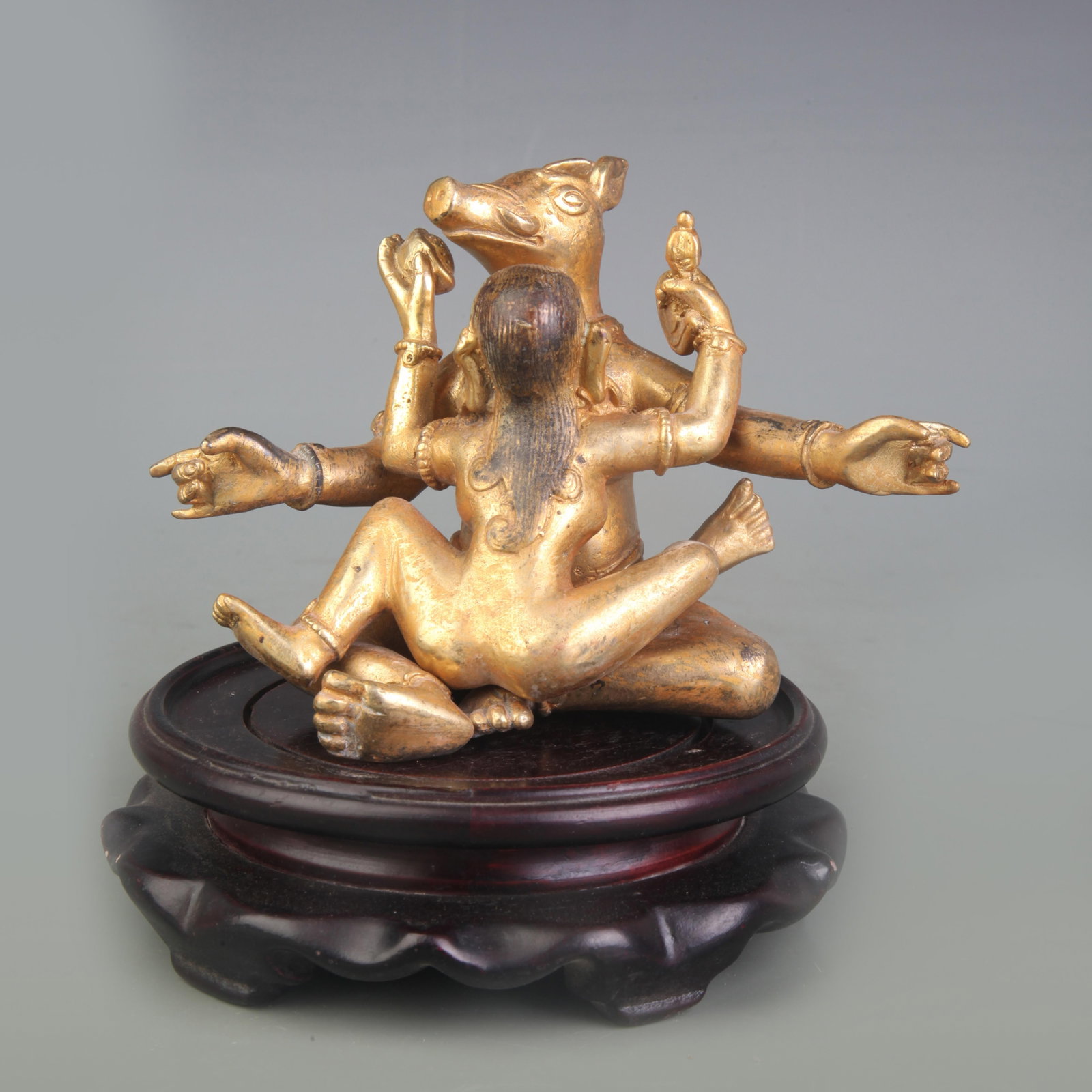 TIBETAN BUDDHISM STATUE HAPPY BUDDHA: Qing Dynasty; High: 3.7 inch;