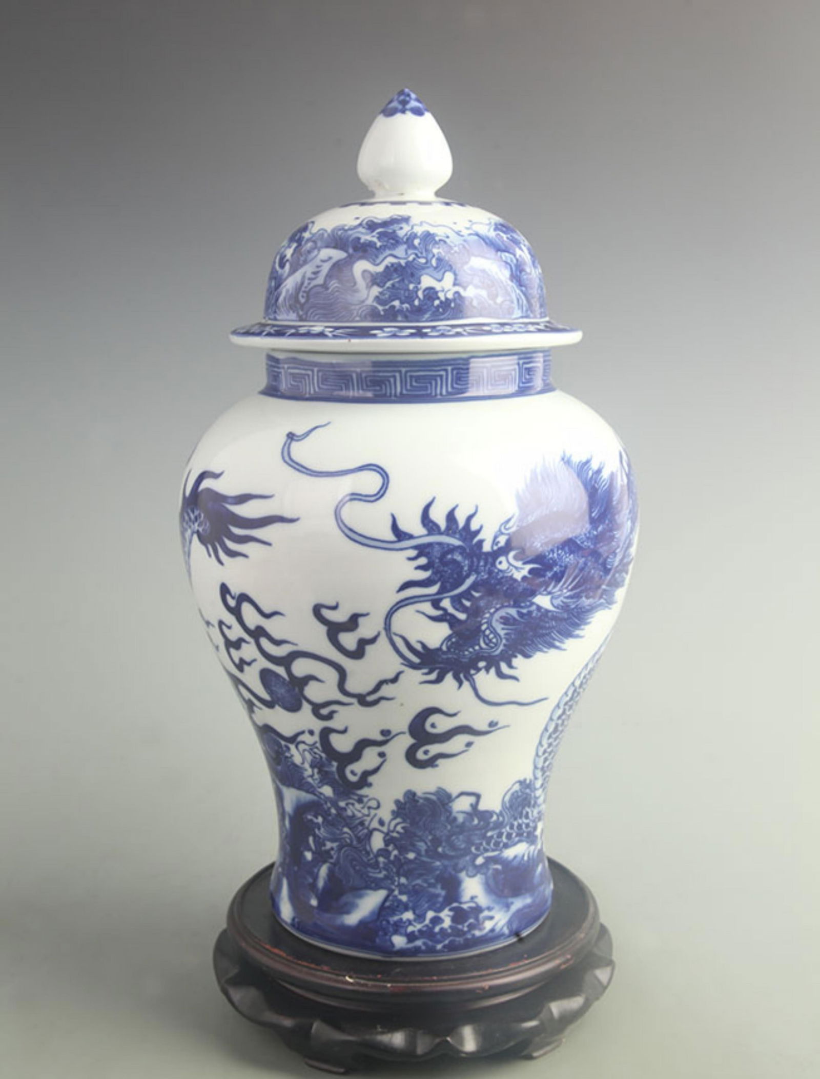 BLUE AND WHITE DRAGON PATTERN GENERAL JAR PORCELAIN VASE (1 of 7)