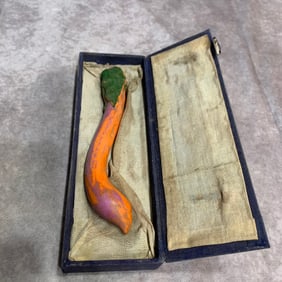 A FINELY CARVED CINNABAR MADE CALLIGRAPHY INK